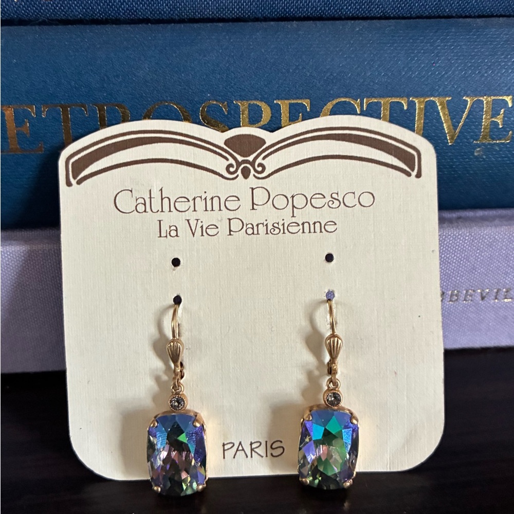 Catherine Popesco La Vie Parisienne Gold and Iridescent Earrings - Picture 2 of 4